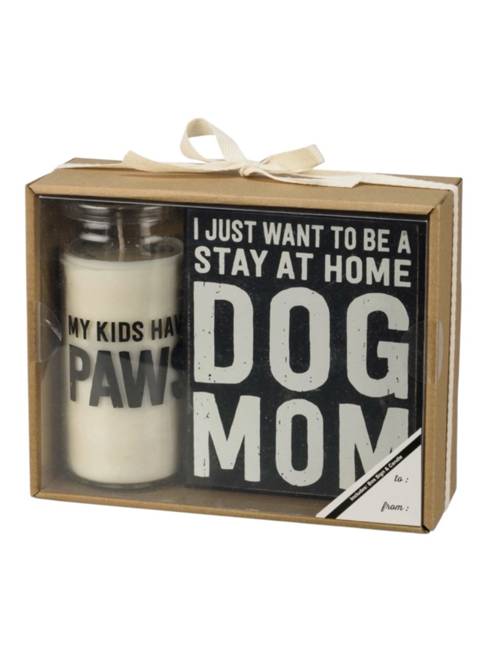 Dog Mom Candle Gift Set - Black and White